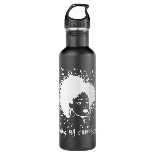Flexing my complexion  cute hair graphic design stainless steel water bottle