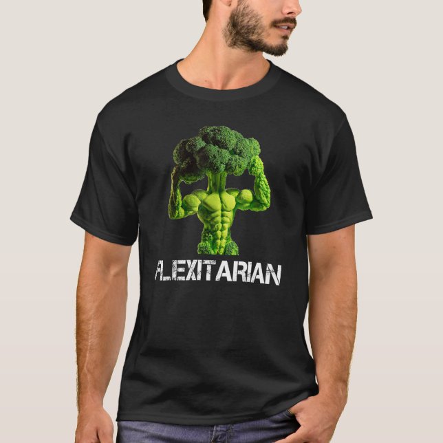 Flexitarian Broccoli Bodybuilder Clean Eating Weig T-Shirt (Front)