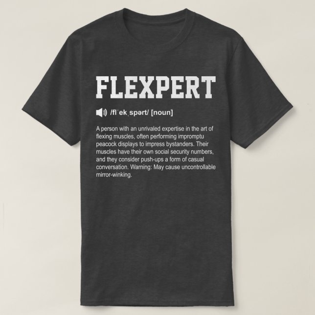 Flexpert Funny Dictionary Gym Meaning T-Shirt (Design Front)