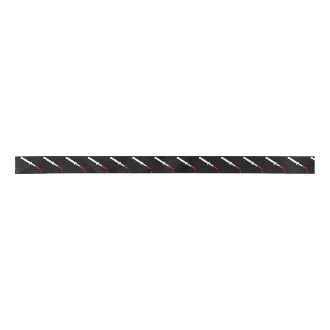 Flick Knife With Blood Satin Ribbon (Front)