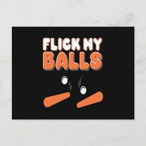 Flick My Balls Pinball Arcade Retro Postcard