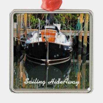 Flicka Sailboat Reflections Ornament by SailingHideAway at Zazzle