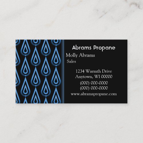 Flickering Flames Business Card, Electric Blue