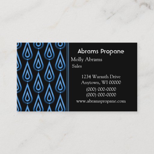 Customizable Flickering Flames Business Card, Electric Blue