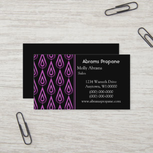 Flickering Flames Business Card, Purple Card