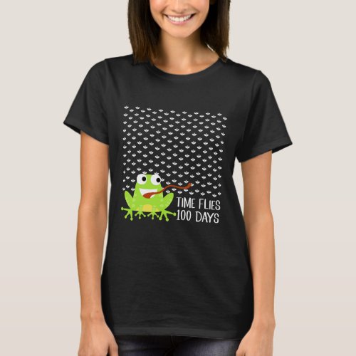 Flies 100 Days Frog Fly Fun 100th Day Of School  T_Shirt