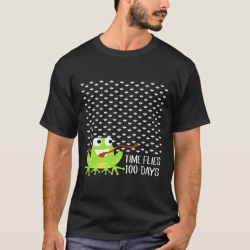 Flies 100 Days Frog Fly Fun 100th Day Of School  T_Shirt