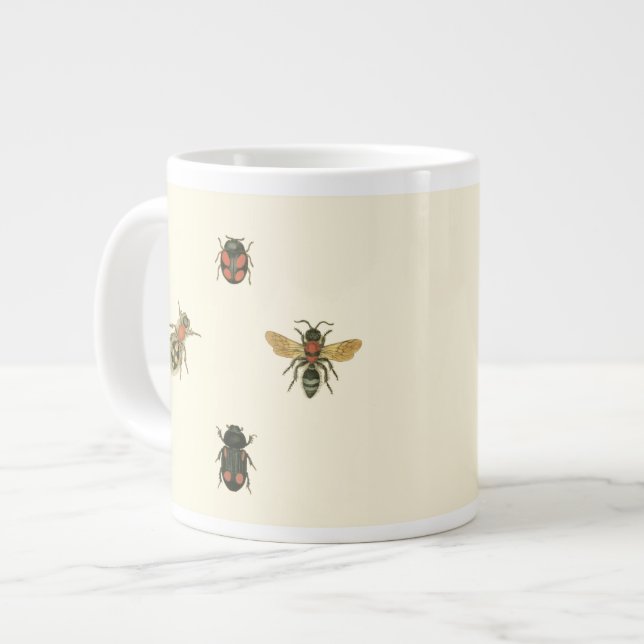 Flies and Beetles by Vision Studio Large Coffee Mug (Front Left)