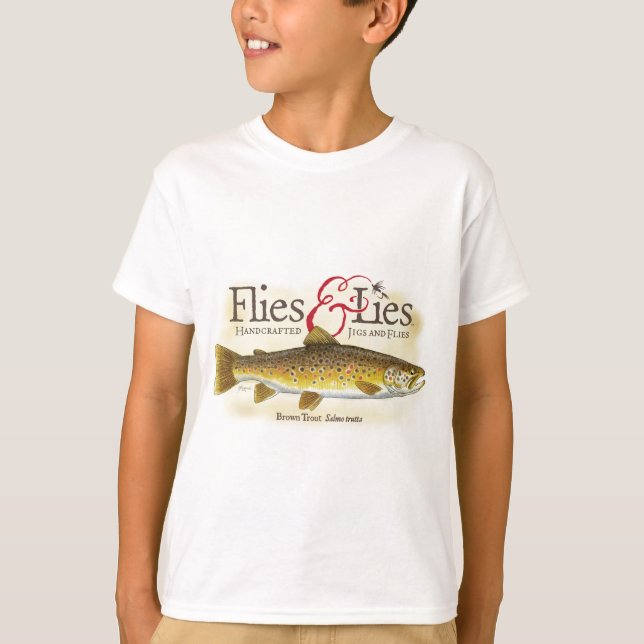 Flies & Lies Brown Trout T-Shirt (Front)