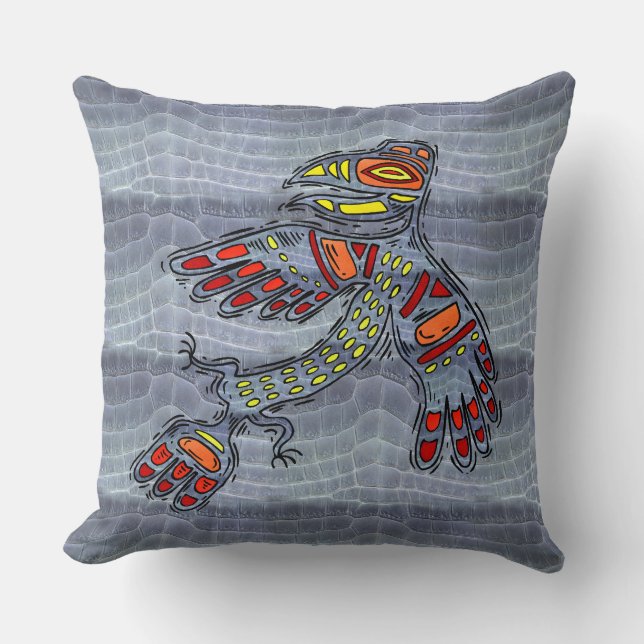 Flight 1 Native American Throw Pillow (Front)