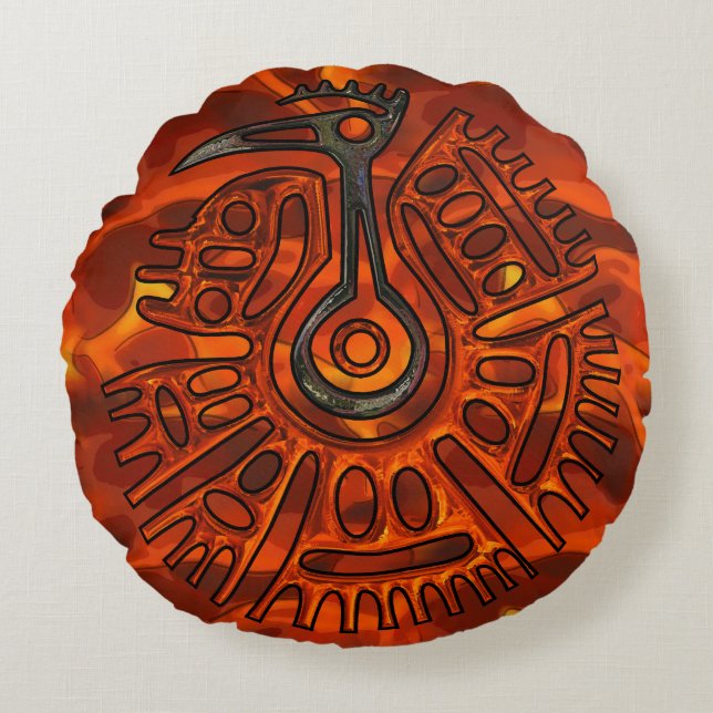 Flight 2 Native American Round Pillow (Front)