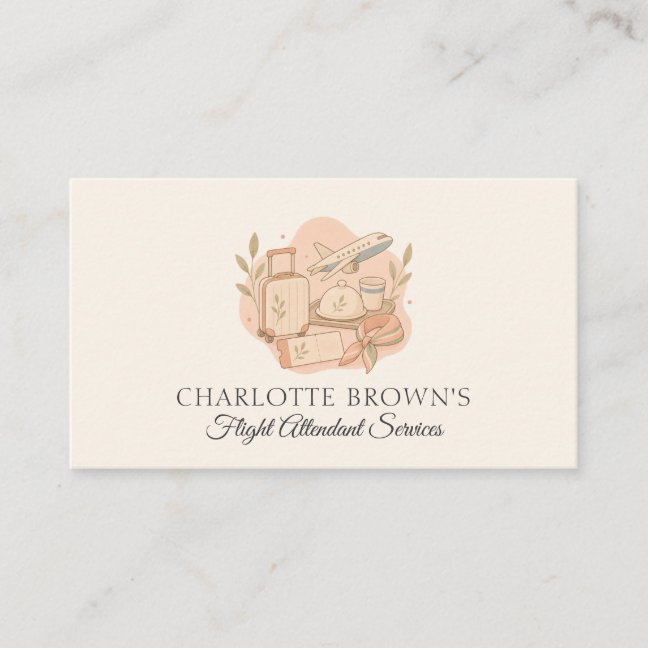 Flight Attendant Airline Travel Business Card