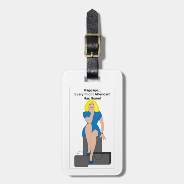 Flight Attendant Baggage Blond Luggage Tag (Front Vertical)