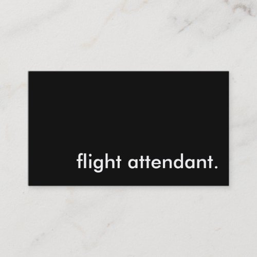 flight attendant. business card