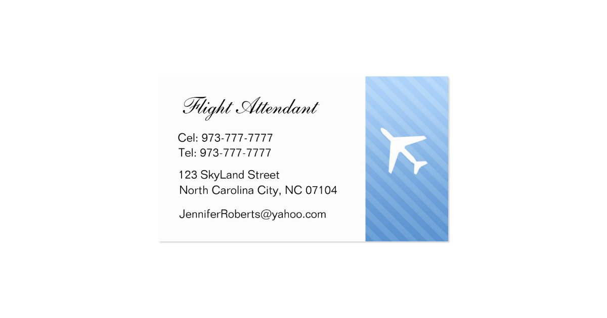 Flight Attendant Business Cards | Zazzle