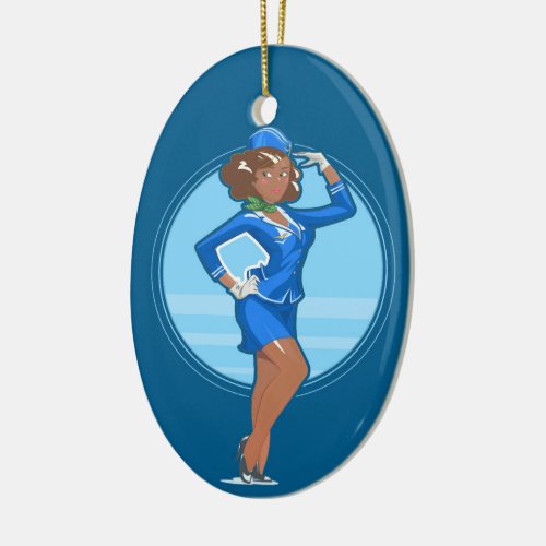 Flight Attendant Ceramic Ornament