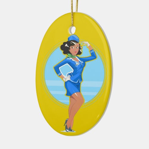 Flight Attendant Ceramic Ornament