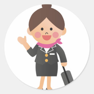 Flight Attendant Classic Round Sticker