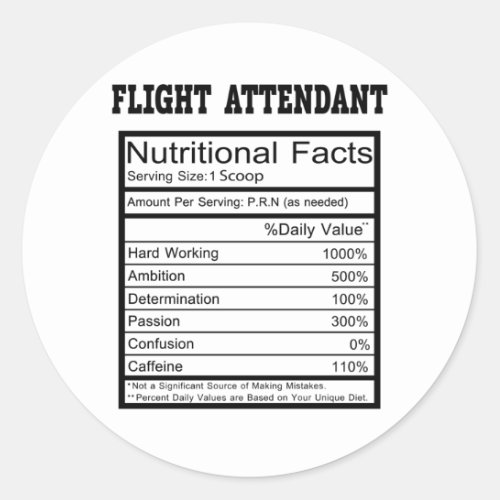 Flight Attendant Classic Round Sticker