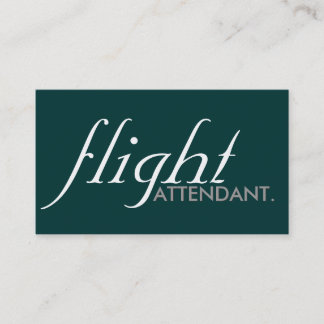 flight attendant. (color and font customizable) business card