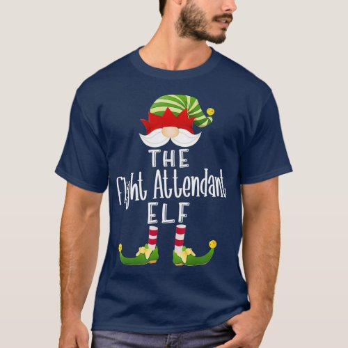 Flight Attendant Elf Group Christmas Funny Party T_Shirt