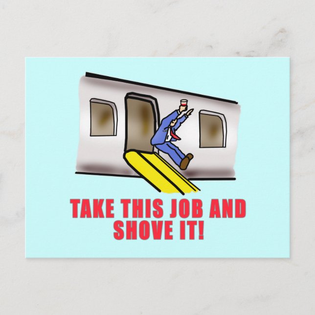 Flight Attendant Emergency Chute Humor Postcard (Front)
