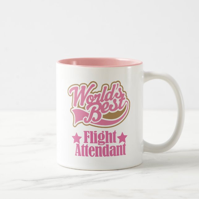 Flight Attendant Gift (Worlds Best) Two-Tone Coffee Mug (Right)