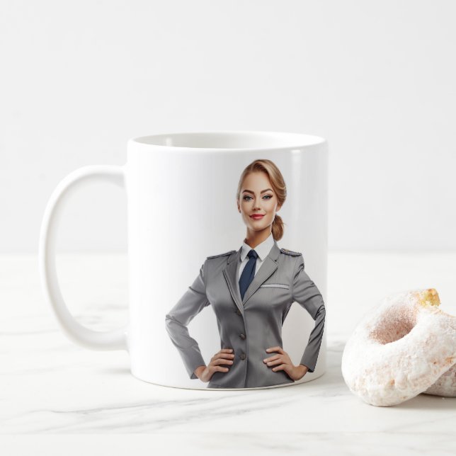 Flight Attendant Personalized Mug Gift (With Donut)