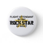 Flight Attendant Rock Star Button