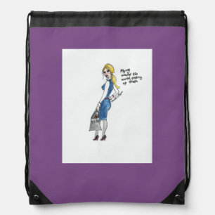Flight attendant shoe bag. Original artwork. Drawstring Bag