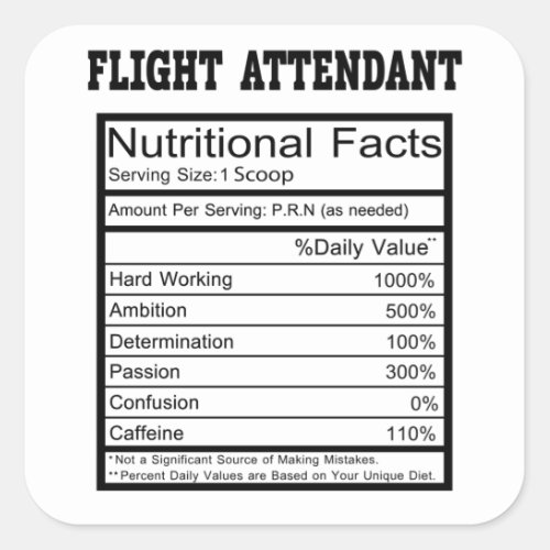 Flight Attendant Square Sticker