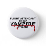 Flight Attendant Vampire by Night Button
