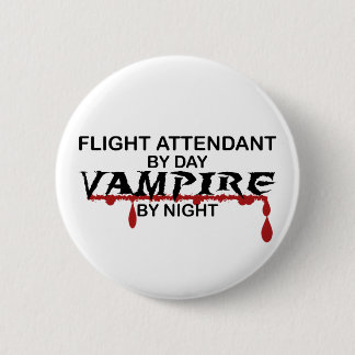 Flight Attendant Vampire by Night Button