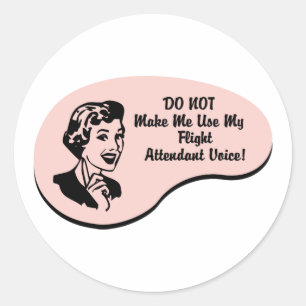 Flight Attendant Voice Classic Round Sticker