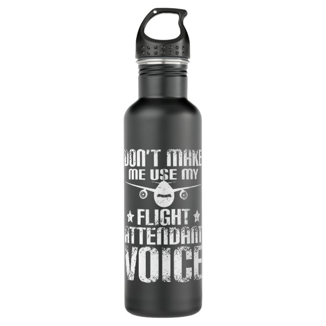 Flight Attendant Voice Stainless Steel Water Bottle (Front)