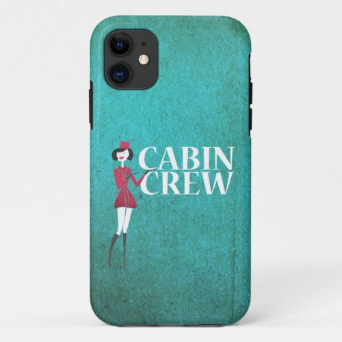Flight Attendant with Cabin Crew Typography iPhone 11 Case