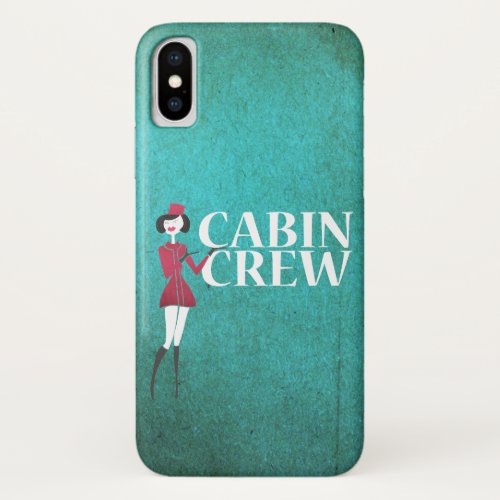 Flight Attendant with Cabin Crew Typography iPhone X Case