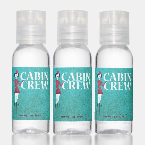 Flight Attendant with Cabin Crew Typography Hand Sanitizer