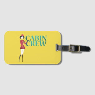 Flight Attendant with Cabin Crew Typography Luggage Tag