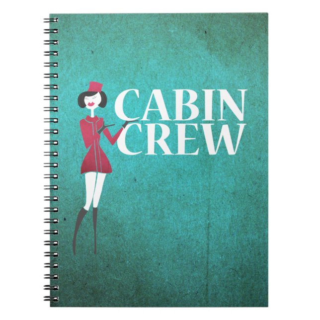 Flight Attendant with Cabin Crew Typography Notebook (Front)