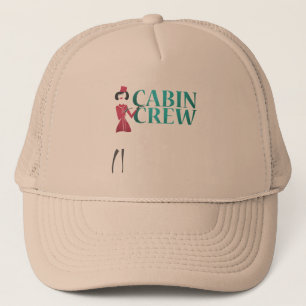 Flight Attendant with Cabin Crew Typography Trucker Hat