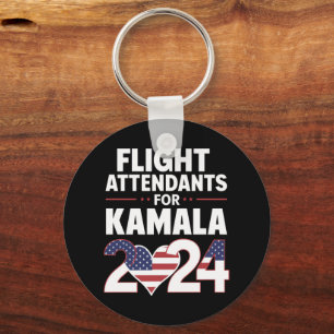 Flight Attendants For Kamala Harris 2024 Election Keychain