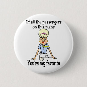 Flight Attendant's Welcome Pinback Button