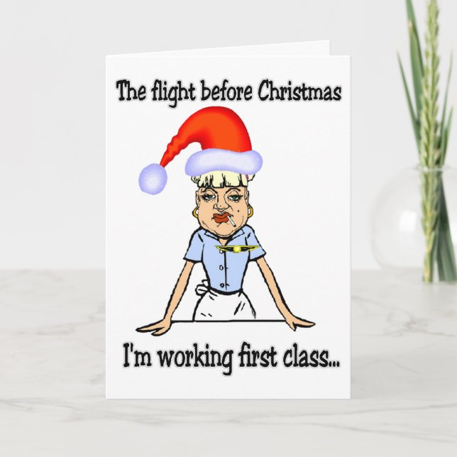 Flight Before Christmas Holiday Card (Front)