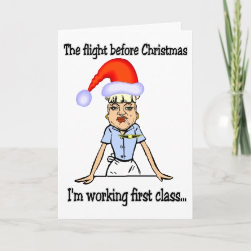 Flight Before Christmas Holiday Card