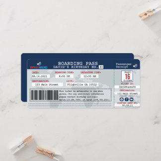 Flight Boarding Pass Birthday Invite