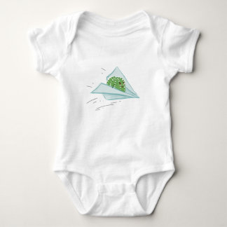 Flight cactus on a paper plane baby bodysuit