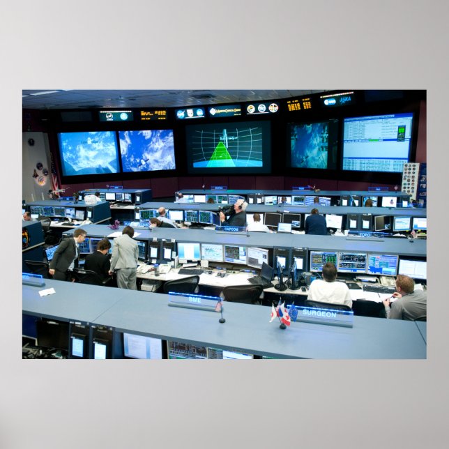 Flight Control Room Johnson Space Center Poster (Front)
