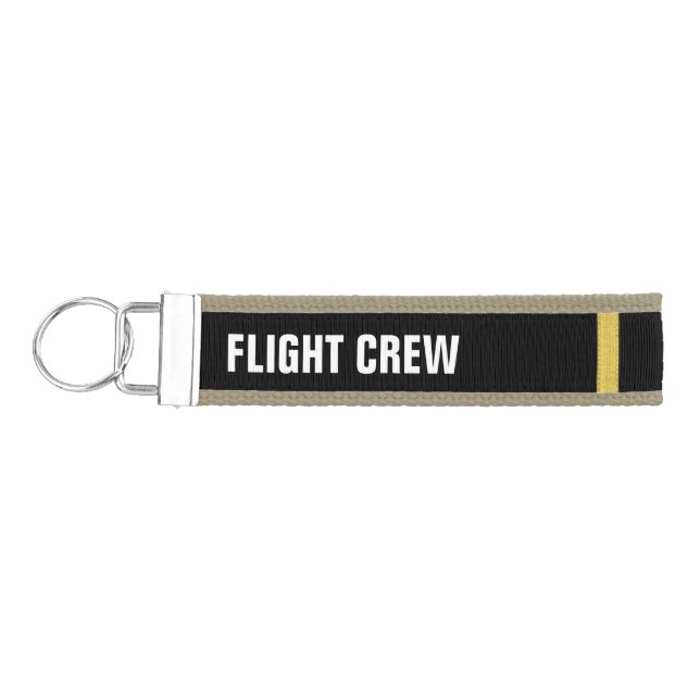 Flight Crew 1 Bar Gold Epaulettes Wrist Keychain (Keys on Left)