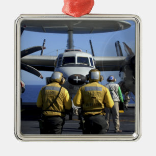 Flight deck directors metal ornament